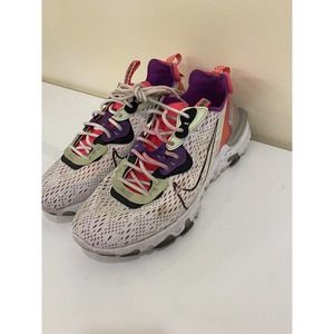 Nike React Vision Dimsix White Laser Crimson Running Shoes Womens Size 8.5